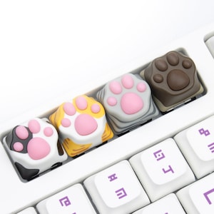 Cat paw lovely keycaps cherry mx animal ABS silica gel keycap set mechanical keyboard