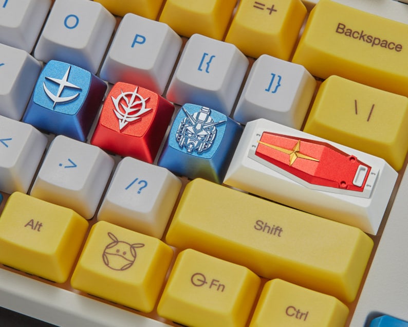 GUNDAM keycaps anime cherry mx metal key cap ESC Enter Shift Etsy