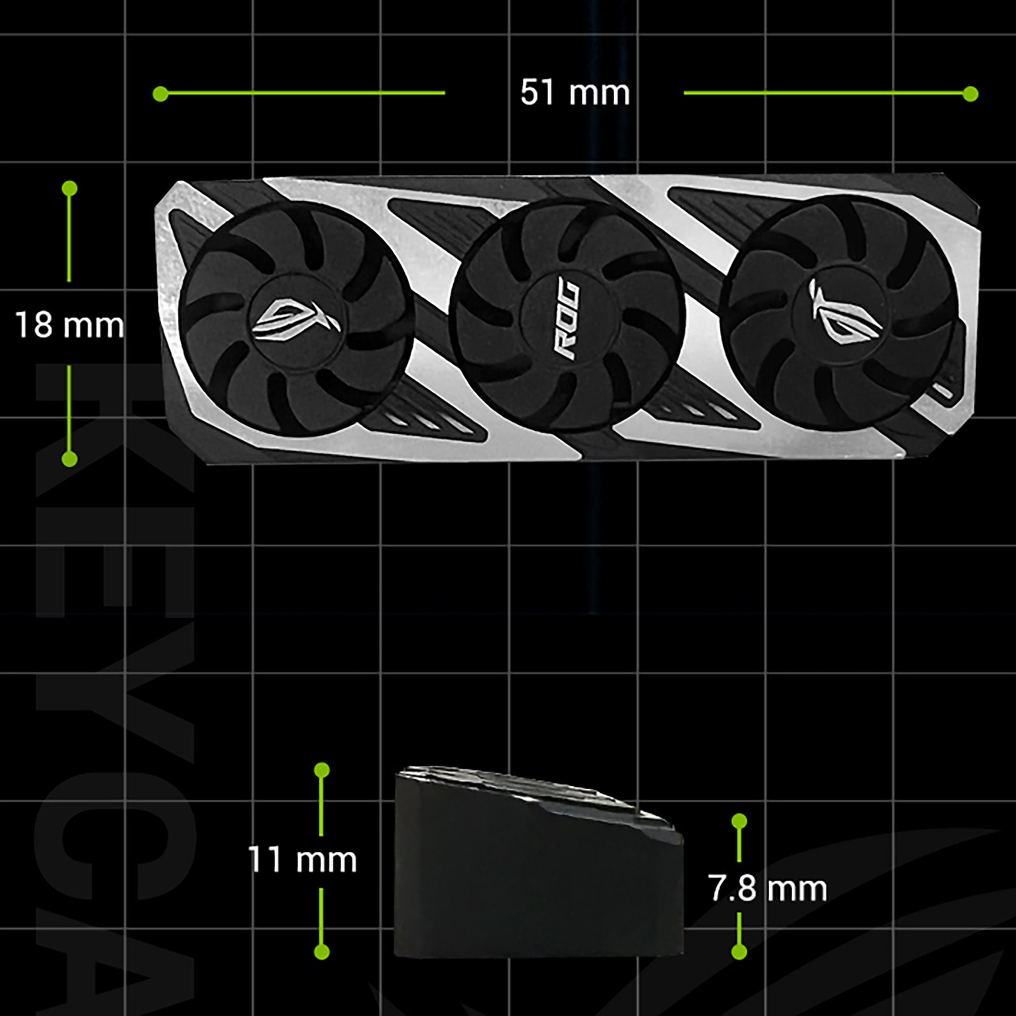 ROG STRIX TOUCHSTONE Keycap Graphics Card Keycps Metal Shift Etsy UK