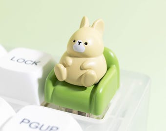 Rabbit seat hars schattig keycap kersen mx groen mechanisch toetsenbord met toetsen