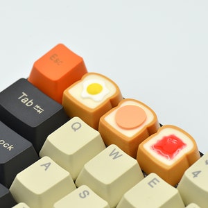 Toast bread resin artisan keycaps cute cherry mx esc mechanical keyboard key caps