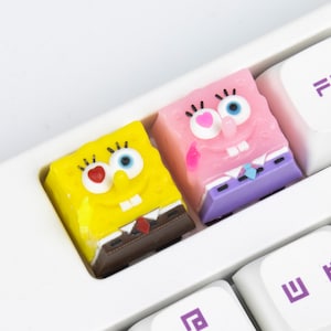 SpongeBob resin keycaps artisan anime key cap cherry mx handmade for mechanical keyboard