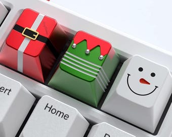 Merry Christmas keycap metaal groen rood geschenkboom schattige sneeuwpop mechanisch toetsenbord