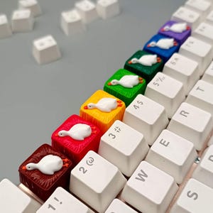 ZenDuck relaxed duck resin artisan cute keycap cherry mx mechanical keyboard