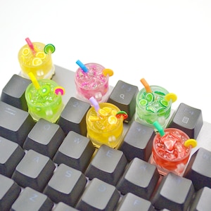 Summer drink keycap resin multi-color light transmission 1x keycaps mechanical keyboard gift
