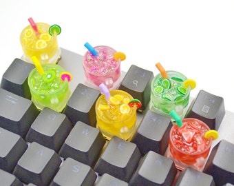 Sommergetränk Tastenkappe Harz Mehrfarben Lichtdurchlässigkeit 1x Tastenkappen Mechanisches Tastatur Geschenk