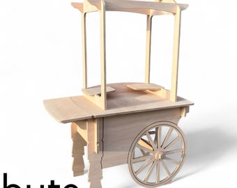 Collapsible Wedding Sweet Cart: Plywood Candy Bar, Party Dessert Display