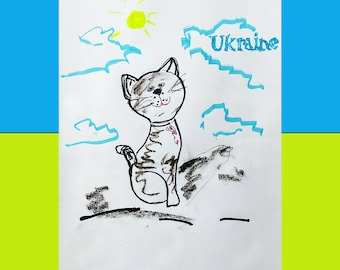 Ukraine shops,Ukraine digital download, Ukrainian artist, ukranian seller,ukranian cat, Ukrainian animals, Ukrainian patriotic images
