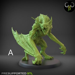 Feral Vampire - DnD Monster - Varghulf - Undead Evil - 32mm | 28mm Miniatures for Tabletop Gaming (DnD, D&D) by Clay Beast Creation