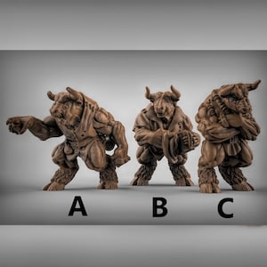 Minotaur Barkeep and Bouncers NPC - NPC&#39;s- 28mm | 32mmMiniatures for Tabletop Gaming (DnD, D&D) by Duncan Shadow