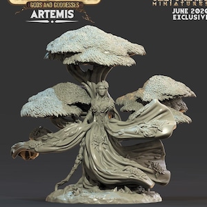 Artemis - Greek Godess - Female - Dungeons and Dragons Miniatures (DnD, D&D, Tabletop Miniature, Painting) by ClayCyanide