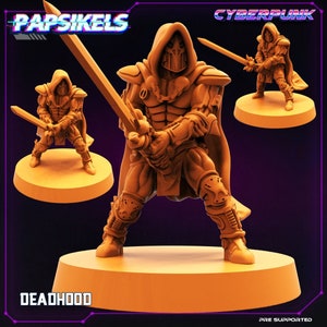 Cyberpunk - Evil Undead Death Knight - 28mm Miniatures for Tabletop Gaming (Starfinder, Cyberpunk RED, CP2020, Shadowrun) by Papsikels