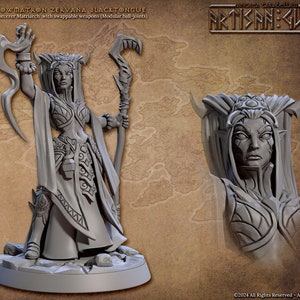 Zervana Blacktongue Heroic Sorcerer Shadowmatron Alfar - Blacktongue Assassins - Miniatures for Tabletop Gaming (DnD, D&D) by Artisan Guild