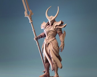 Warlock Elite Warrior - 28mm | 32mm 3d Printed Fantasy Mini - Miniatures for Tabletop Gaming RPG NPC Dragons (DnD, D&D) by Lord of the Print
