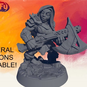 Dwarf Female Warrior#3 - Miniatures for Tabletop Gaming (DnD, D&D, ) by Artisan Guild