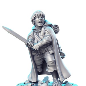 Heroic Halfling - Sam - Against the Shadows - 28mm Miniatures for Tabletop Gaming (DnD, D&D,  ) by RN Estudio