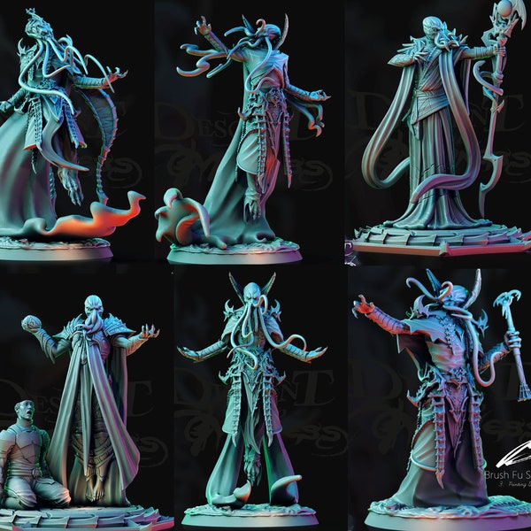 Mindflayers - Illithids - Mind Flayer - 28mm | 3d printed Mini RPG Miniatures for Tabletop Gaming - Dragons (DnD, D&D) MiniWargame