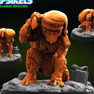 Falconeer Hunter Claus - Christmas Monster - 28mm | 32mm Miniatures for Tabletop Gaming (Starfinder, Cyberpunk RED, CP2020) by Papsikels