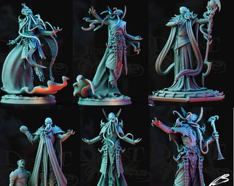 Mindflayers - Illithids - Mind Flayer - 28mm | 3d printed Mini RPG Miniatures for Tabletop Gaming - Dragons (DnD, D&D) MiniWargame
