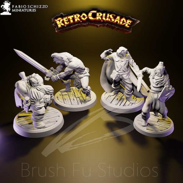 Figurines HeroQuest Heroes - Epic Fantasy Heroes - Figurines 28 mm pour jeu sur table (D&D, D&D) par Fabio Schizzo