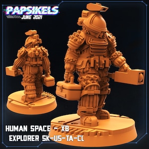 Human Space Explorer - Astronaut | 28mm Miniatures for Tabletop Gaming (Starfinder, Cyberpunk, Shadowrun, Stargrave) by Papsikels