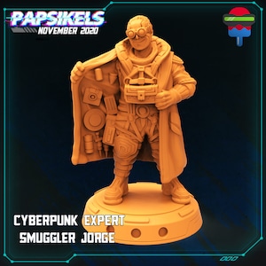 Cyberpunk NPC - Expert Smuggler - 28mm Miniatures for Tabletop Gaming (Starfinder, Cyberpunk RED, CP2020, Shadowrun) by Papsikels