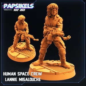 Menschlicher Space Marine - Space Crew - SciFi NPC | 28 mm Miniaturen für Tabletop Gaming (Starfinder, Cyberpunk, Shadowrun, Stargrave) von Papsikels