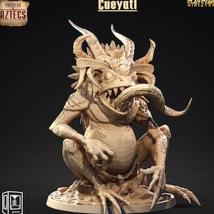Cueyatl Frog - Tribal Reptile - Pantheon of Aztec - 3d Print 28mm | 32mm Miniatures (DnD, D&D, Tabletop Miniature, Painting) by ClayCyanide