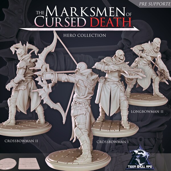 Marksmen of Death - Undead Archers - 28mm Miniatures for Tabletop Gaming (DnD, D&D,  ) by TigerSkull RPG