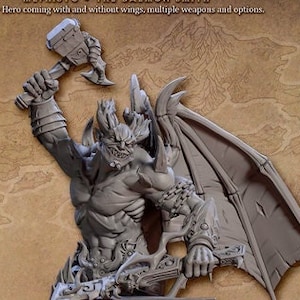 Winged Daemon - Mephisto the Daemon Smith - Demon King&#39;s Spawns - Hell - 28mm Miniatures for Tabletop Gaming (DnD, D&D) by Artisan Guild