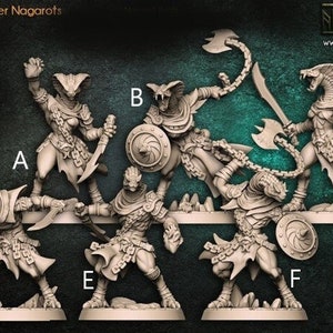 Snake Warriors - Nagarot Thrall - Yuan Ti / Snakemen -  Maneater Nagarots 28mm Miniatures for Tabletop Gaming (DnD, D&D) by Artisan Guild