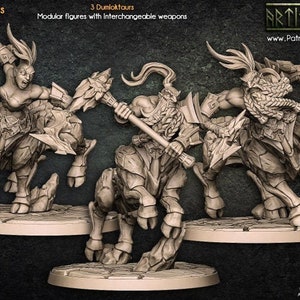 Kalkotaurs - Bulls - Minotaurs - Dumlok Flameseekers | 28mm Miniatures for Tabletop Gaming (DnD, D&D,  ) by Artisan Guild