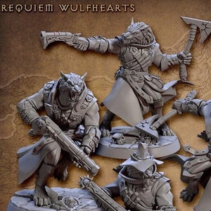 Requiem Wulfheart - Werewolf Demon Hunters - Wolf Pack - 28mm | 32mm Miniatures for Tabletop Gaming (DnD, D&D, Pathfinder) by Artisan Guild