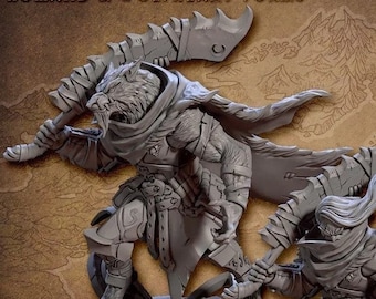 Capitão Fenrir - Herói Metamorfo - Caçadores de Demônios Lobisomens - Miniaturas de 28 mm e 32 mm para Jogos de Mesa (DnD, D&D) da Artisan Guild