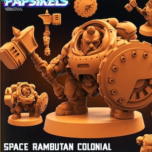 Space Rambutan Colonial - Marine - ALIEN WARS - 28mm Miniatures for Tabletop Gaming (Starfinder, Cyberpunk RED, CP2020) by Papsikels