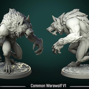 Common Werewolf - DnD Monster - Tabletop Gaming 28mm Miniatures for Tabletop Gaming (DnD, D&D, ) by White Werewolf Tavern