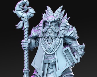 Draloth - Dwarf Druid - 32mm - 28mm Miniatures for Tabletop Gaming (DnD, D&D,  ) by RN Estudio