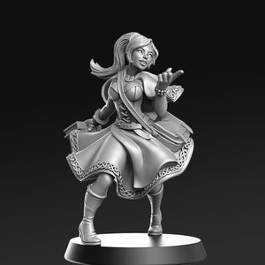 Elisa - Wizard Apprentice - Female - 28mm Miniatures for Tabletop Gaming (DnD, D&D,  ) by RN Estudio