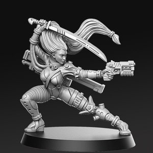 Viera - Assassin - Female - Thieves and Assassins - 28mm Miniatures for Tabletop Gaming (DnD, D&D,  ) by RN Estudio