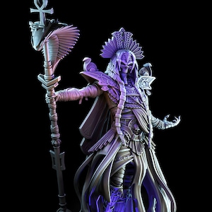 The God King - Undead Lich Lord  - Mummy - Egypt - 3d Printed | 28mm Miniatures for Tabletop Gaming (DnD, D&D) Archvillain