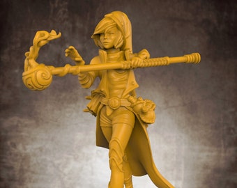 Female Wizard - Jorla - 32mm| 28mm Miniatures for Tabletop Gaming (DnD, D&D,  ) by Lion Tower