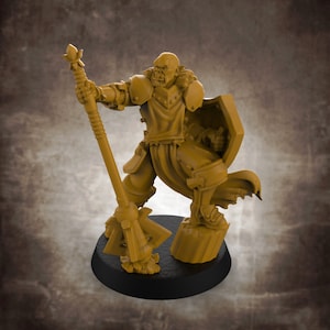 Half Orc Male Cleric - Brother Baston - 32mm| 28mm Miniatures for Tabletop Gaming (DnD, D&D,  ) by Lion Tower