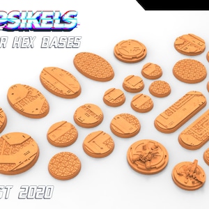 Cyberpunk Bases - Circular Bases - 28mm Miniatures for Tabletop Gaming (Starfinder, Cyberpunk RED, CP2020, Shadowrun) by Papsikels