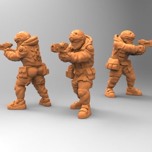 Cyberpunk NPC - TraumaTeam Female Shooting - 28mm Miniatures for Tabletop Gaming (Starfinder, Cyberpunk RED, CP2020, Shadowrun) by Papsikels