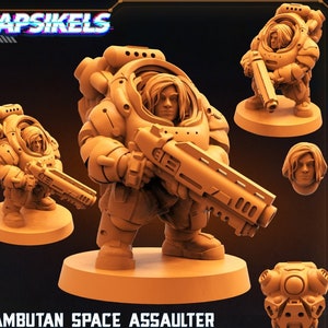Rambutan - Space Assaulter Set - Alien Wars - 28mm | 32mm Miniatures for Tabletop Gaming (Cyberpunk RED, CP2020, Shadowrun) by Papsikels