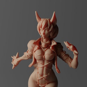 Cat Girl - Brawler -  Tabletop Gaming 28mm Miniatures for Tabletop Gaming or Painting (DnD, D&D,  ) by Printed Obsesion