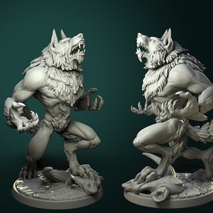 Furious Werewolf - DnD Monster - Tabletop Gaming 28mm Miniatures for Tabletop Gaming (DnD, D&D, ) by White Werewolf Tavern