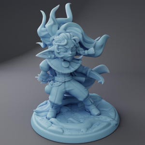 ゴブリン射手グレン - 女性ゴブリン NPC - Twin Goddess Miniatures によるダンジョンズ アンド ドラゴンズ (DnD、D&D) 用の 3D プリント 28 mm 32 mm ミニチュア