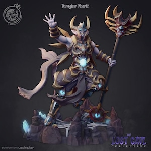 Baraghar Naerth - Drow Sorcerer/Warrior - 28mm  Miniatures for Dungeons and Dragons (DnD, D&D, Wargame) by CastNPlay