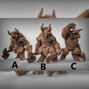 Minotaur Warrior with Weapons - Minotaurs Set -  28mm | 32mmMiniatures for Tabletop Gaming (DnD, D&D) by Duncan Shadow